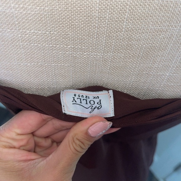 Oh Polly Cowl Corset Asymmetrical Satin Dress - Picture 5 of 8